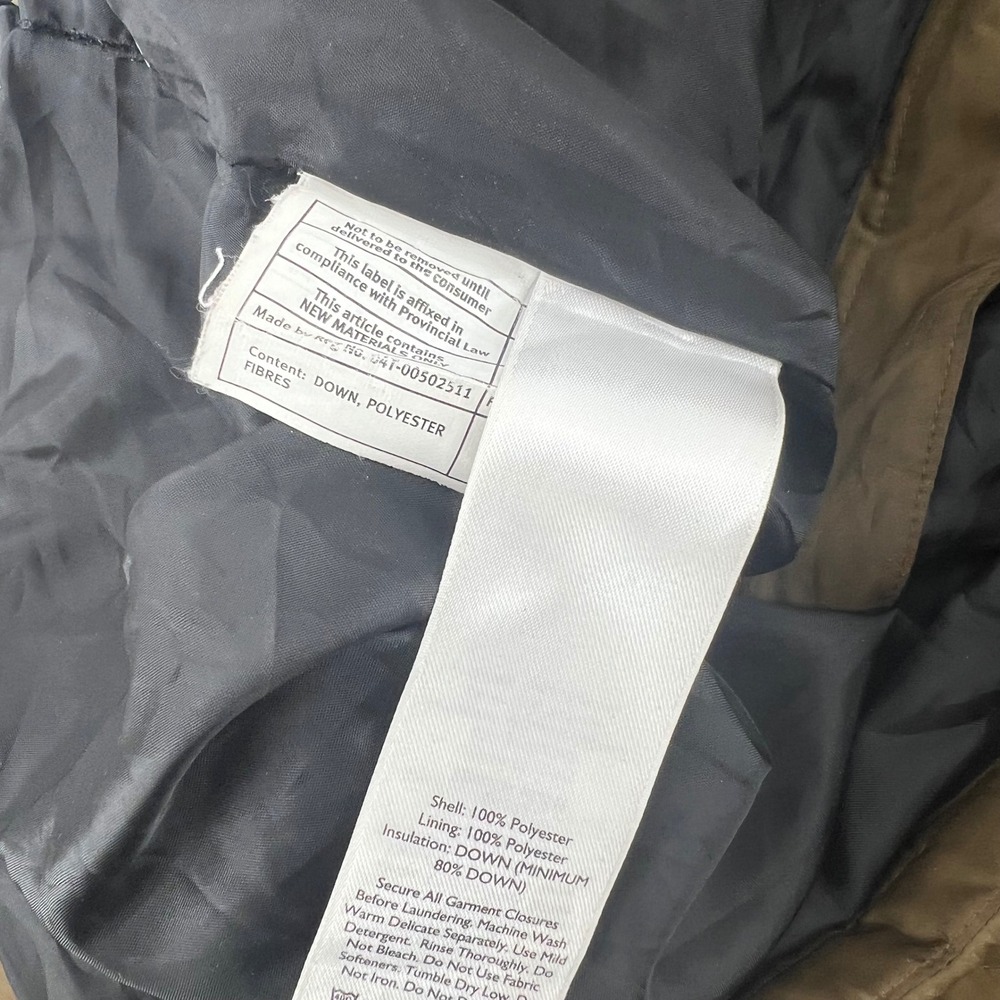 Eddie Bauer EB650 Down Puffer Bomber Jacket Mens‎ 2XL Brown Diamond Quilt Zip - Picture 6 of 10